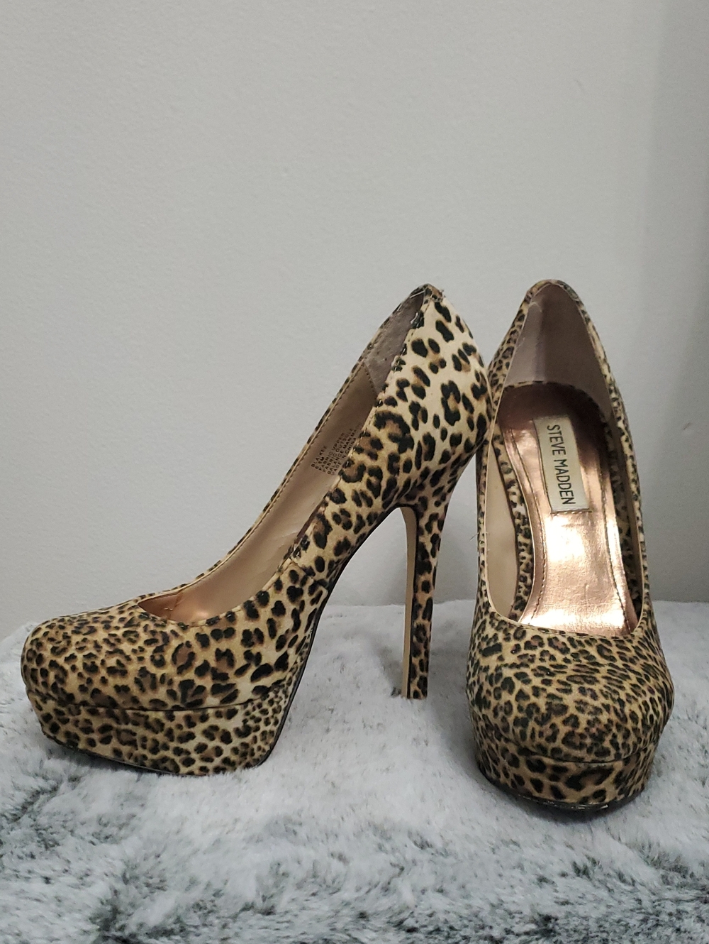 Steve Madden Leopard-Print Platform Pumps - Tan and Black